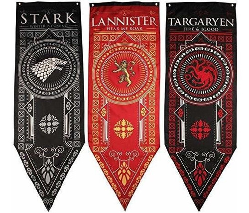 Juego De Tronos Casa Banner Paquete De 3, La Casa Stark, Tar