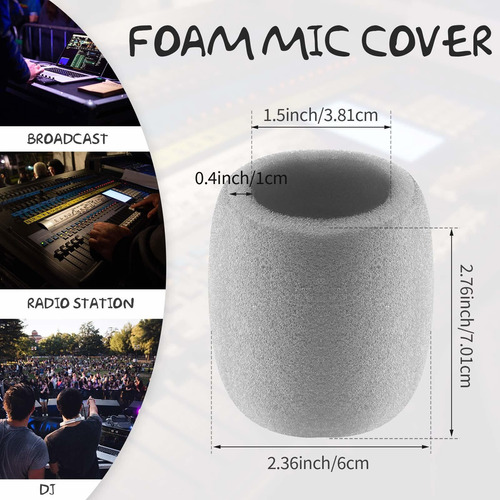 60 Repuesto Gruesa Etapa Microfono Parabrisa Espuma Dj