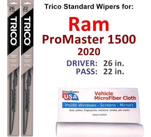 2 Limpiaparabrisa Para Ram Promaster 1500 Driver Pass