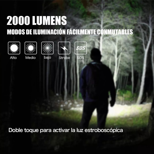 Linterna Led Recargable Alta Potencia Portátil Lampara