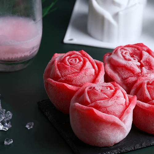 Molde Silicona Con Forma Rosa,6 Cavidades, Molde Mousse.