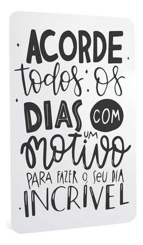 Quadro De Metal Frase Motivacional Acorde Os Dias