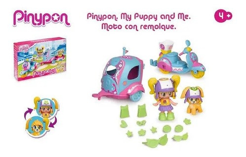 Pinypon My Puppy And Me Incluye Muñeca Mascota Moto Y Carro