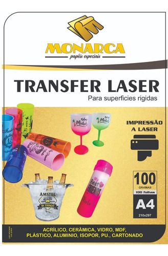 Kit 100 Papel Transfer Laser Personalizar Acrílicos Geral