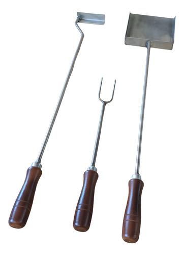 Accesorios P/parrilla Palita Atizador Tenedor Acero Inox