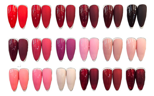 Colección Jr Gel Semipermanente 18 Geles 16ml Temporada Color Rojo (Gama B)