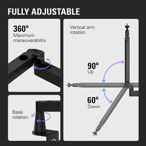 Brazo Para Micrófono Elgato Wave Mic Arm Lp Premium De Perfi