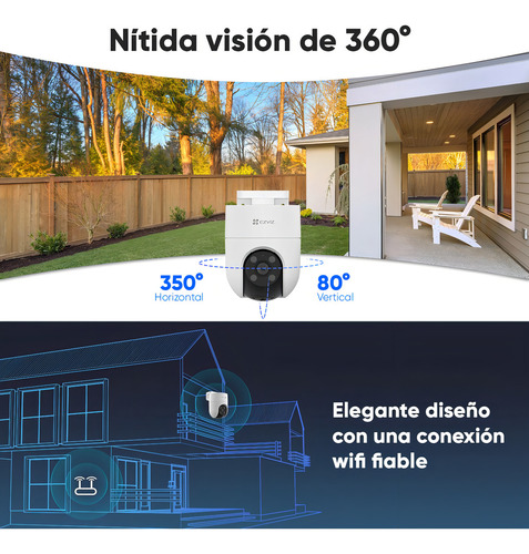 Kit de câmera Ezviz 2mp 360° Wifi Pt com Micro SD 256gb