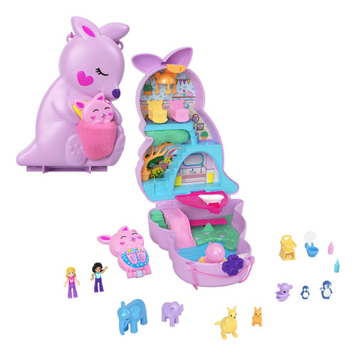 Polly Pocket Set De Juego Compacto De Bolsa De Canguro Color Multicolor
