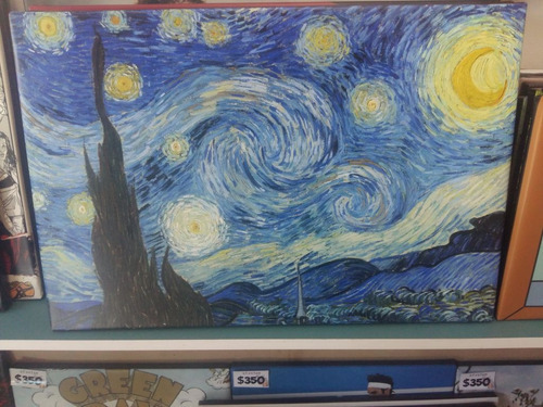 Vinilo Decorativo 30x45cm Van Gogh Noche De Estrellas Arte