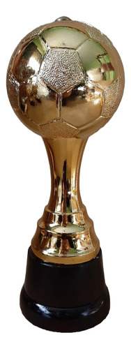 Trofeos Copa Plástico Pelota Fútbol Base Madera Balón De Oro