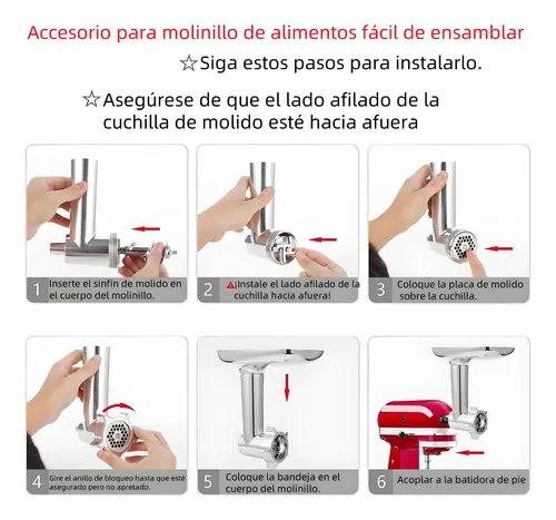 Accesorio Aditamento Moledora Carne Para Kitchenaid Acero