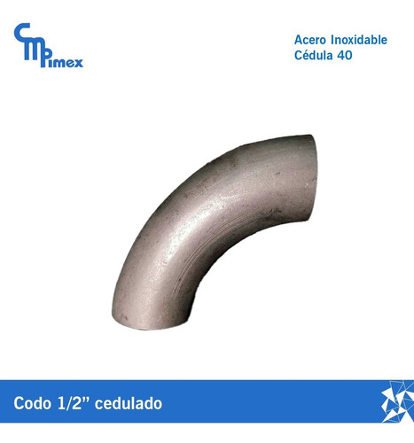 Codo De 1/2 Acero Inoxidable Soldable