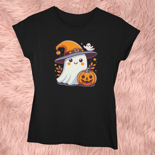 Blusa Playera Casual Mujer Fantasma Brujo Calabaza Halloween