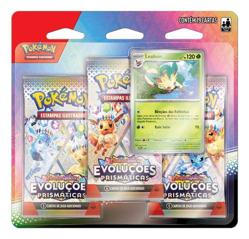 Triple Pack Leafeon - Evoluções Prismáticas - Pokémon Tcg Idioma Português