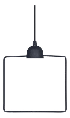 Lampara Colgante Led Geo Cuadrado Negro Foco E27 Techo