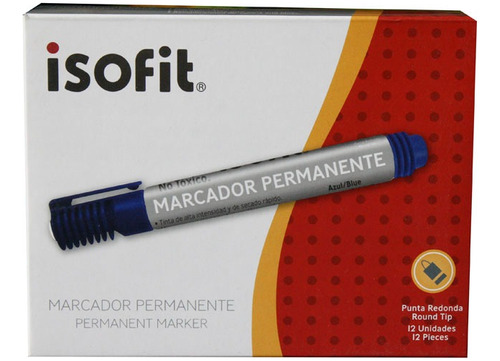 Plumones Permanente Azul Caja X12 Isofit