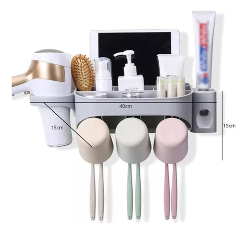 Dispensador Pasta Dental Porta Secador Y Porta Cepillo
