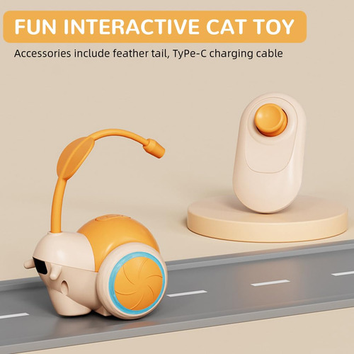 Controle Remoto Sem Fio Cat Toy Electric Snail Com Sensor De