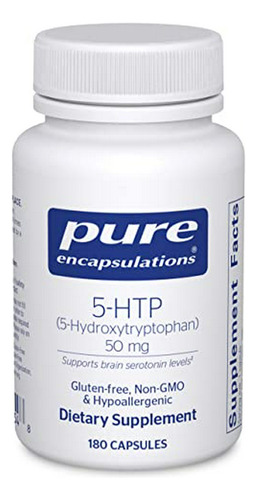 5-htp 50 Mg Pure Encapsulations | Suplemento De 5-hidroxitriptófano Para El Cerebro, Comportamiento Alimentario Y Apoyo A La Serotonina | 180 Cápsulas