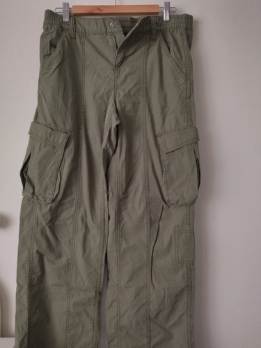 Pantalón Verde Cargo H&m Talla 38 