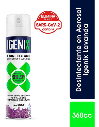 Desinfectante En Aerosol Igenix Lavanda 360cc 