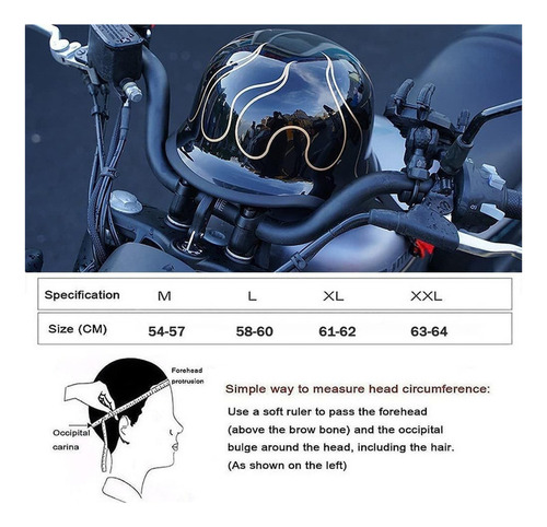 Casco Motocicleta Estilo Alemán Medio Casco