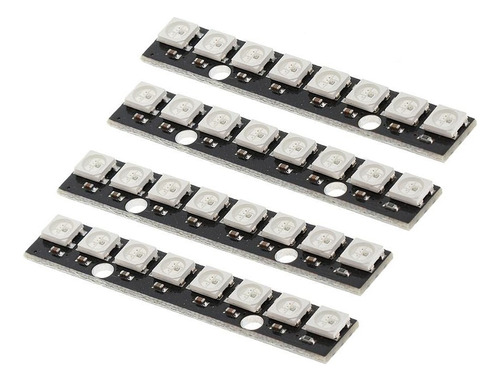 Pack X 4 Neopixel Placa De 8 Led Rgb Ws2812 5050 Tira Leds 