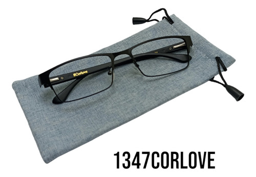 Lente lectura vista cansada armazon oftalmico mujer hombre color negro metalico 2.0