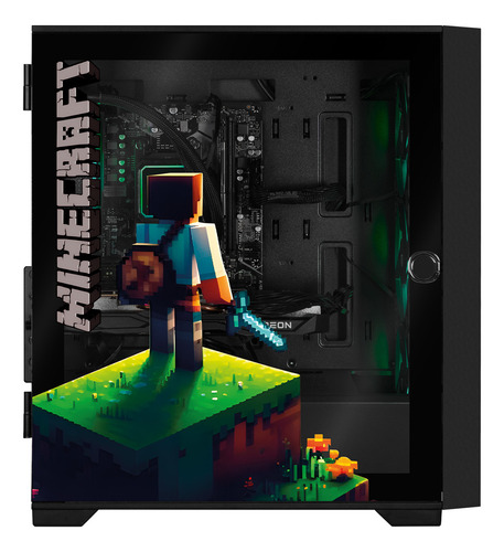 Xtreme Pc Gaming Amd Radeon Rx 7600 Ryzen 7 5700g 32gb Ssd 1tb Sistema Liquido Wifi Minecraft Steve