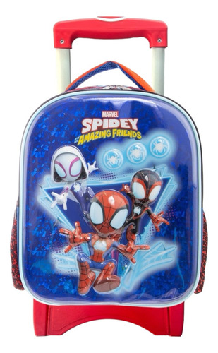 Mochila Spidey Amigos 3d Con Ruedas Original Ruz Kinder