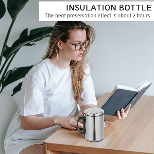 Taza De Café Aislante De Acero Inoxidable Con Asa Reutilizab