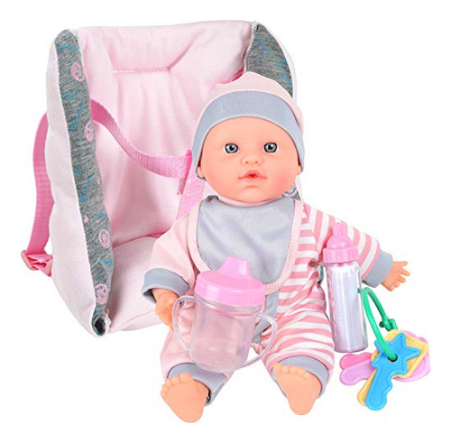 Click N' Play Baby Girl Doll 12 Con Asiento Del Coche Q7s1b