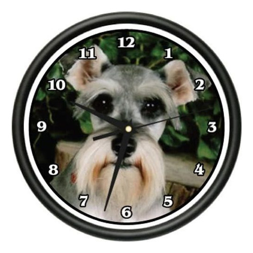 Schnauzer Reloj De Pared Perro Doggie Mascota Raza