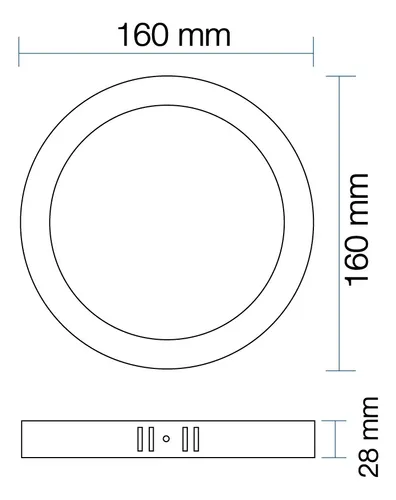Panel Led Foco Plafón Sobrepuesto Redondo 12w 16cm Luz Fría