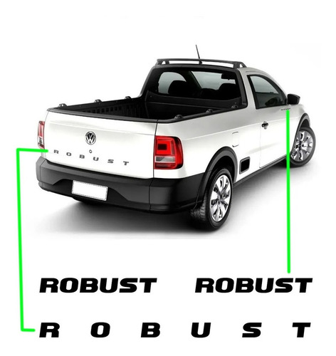 Kit 3 Adesivos Saveiro Robust Faixa Lateral E Tampa Traseira