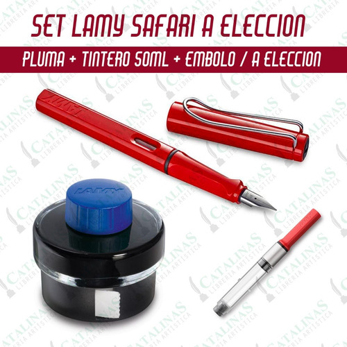 Set Pluma Lamy Safari+embolo+frasco De Tinta 50m Microcentro