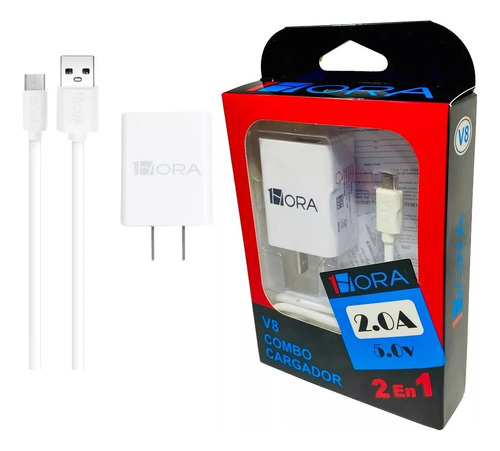 Cargador V8 1hora Gar064 2amp Cubo Y Cable Carga Rapida