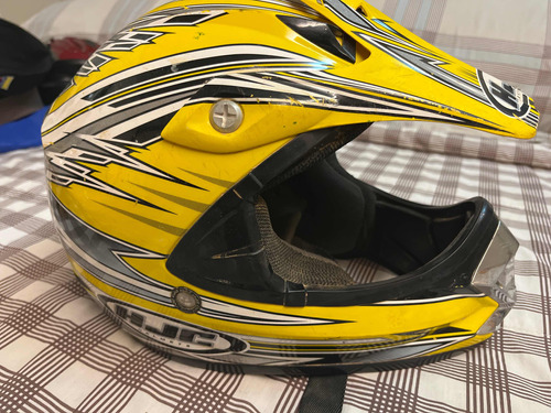 Casco De Motocross Niño Usado Color Amarillo