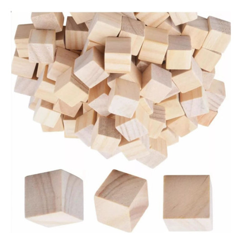 Cubos De Madera Para Manualidades, 100 Unidades, Cuadrados,