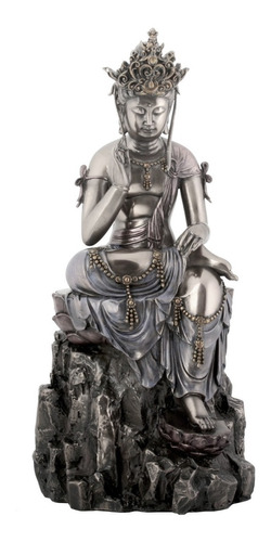 Kuan Yin Escultura Buda Diosa Figura Tipo Bronce Adorno 