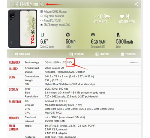 Tela De Toque Lcd Para Tcl 40 Nxtpaper 5g