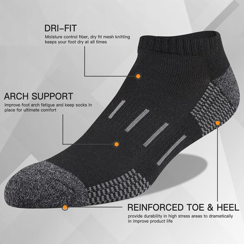 Calcetines De Corte Bajo Con Cojín Que Absorben La Humedad