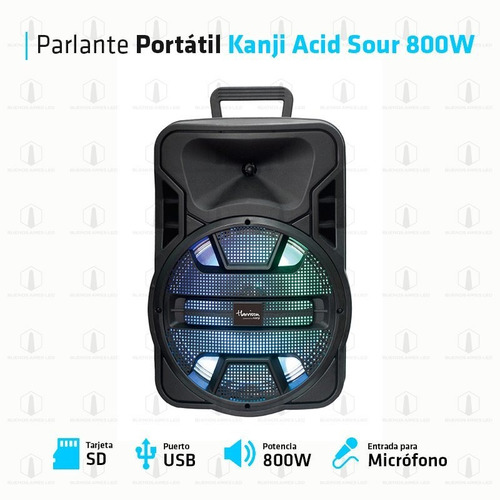 Imagen 2 de 10 de Parlante Acid Sour Kanji Kj-acidsour Bluetooth Luces Led 8
