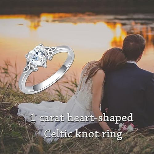 Anillos Corazón Nudo Celta Para Mujer Plata De Ley