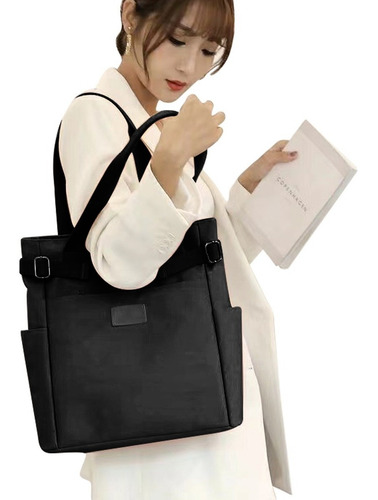 Bolso De Hombro Multifuncional Impermeable Para Mujer Color Negro