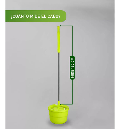 Balde Rotomop Mopa Microfibra Centrifugo Escurridor Virulana Color Verde Claro Verde