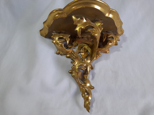 Soporte Estante Pared De Estilo Dorado Madera Tallado (Usado)