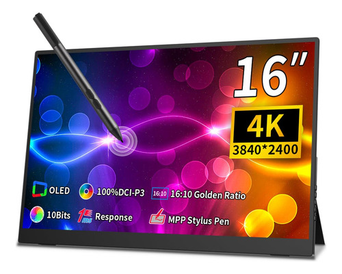Monitor Portátil Oled 16 Pulgadas 4k Táctil 1 Ms Mmg