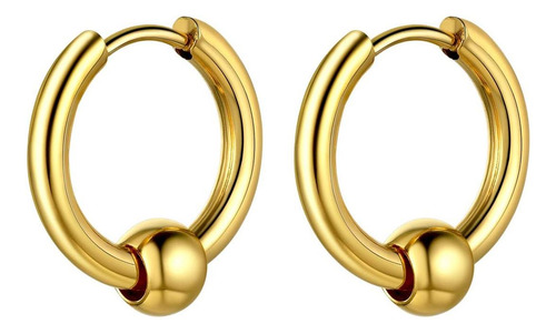 Chainshouse Pendientes De Aro Con Cuentas De Oro De 18 Para